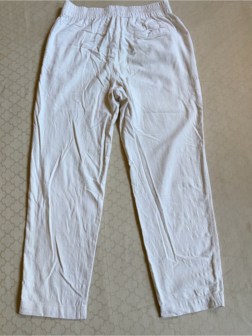 Marine Layer Cream Elle Cotton Straight Leg Relaxed Crop Pants Women’s Small - Picture 6 of 11